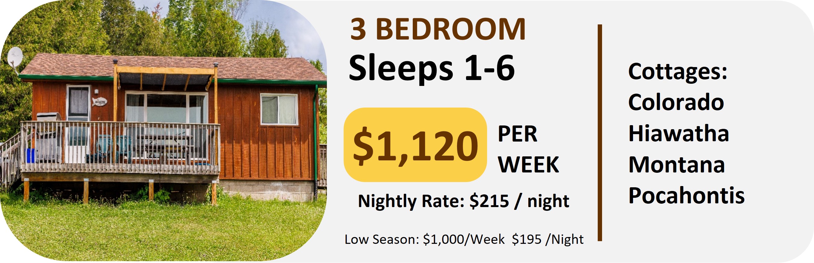 3 Bedroom Cottages